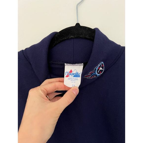 Vintage Titans Football Thin Navy Blue Turtleneck Size 2X - Picture 4 of 5